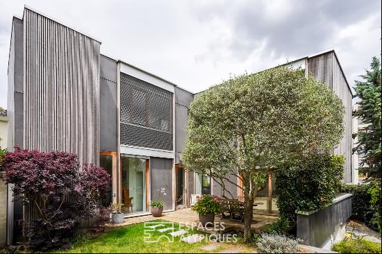 Architect's house in a green setting