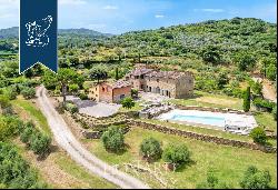 Renovated farmhouse with a swimming pool, olive grove and panoramic view just outside the 