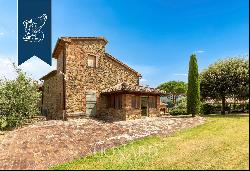 Renovated farmhouse with a swimming pool, olive grove and panoramic view just outside the 