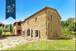 Renovated farmhouse with a swimming pool, olive grove and panoramic view just outside the 