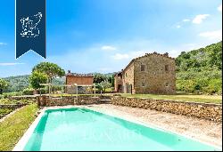 Renovated farmhouse with a swimming pool, olive grove and panoramic view just outside the 