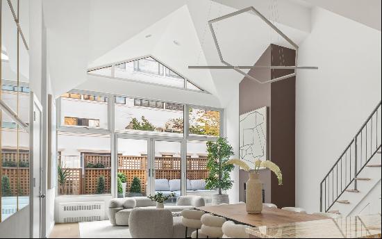 Located in the heart of Tribeca, this renovated, and sun-splashed penthouse duplex loft