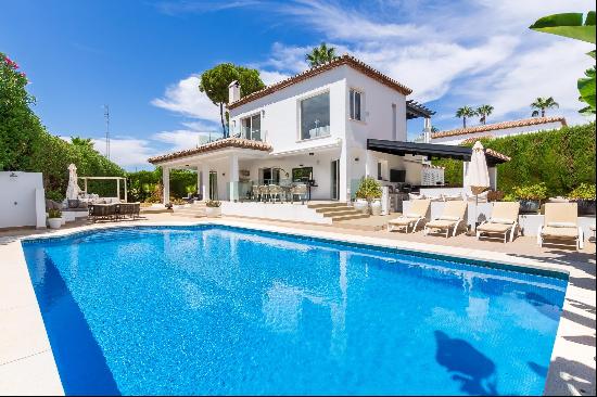 A contemporary villa in the Marbella Country Club gated community.