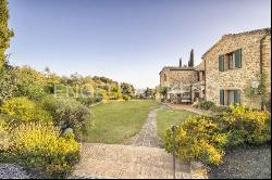 Exclusive Stone Estate in Montalcino with Panoramic Terrace, Pool, and Brunello Vineyard