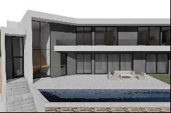 House under construction of minimalist design with sea views in Cabrils