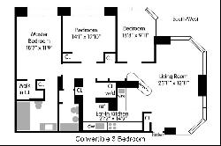 Sprawling, Spacious and Sunny Convertible 3 Bed/2 Bath Condo