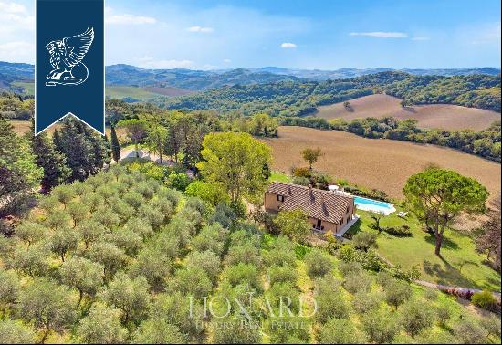 Historic renovated country estate with a swimming pool and olive grove for sale in Urbino