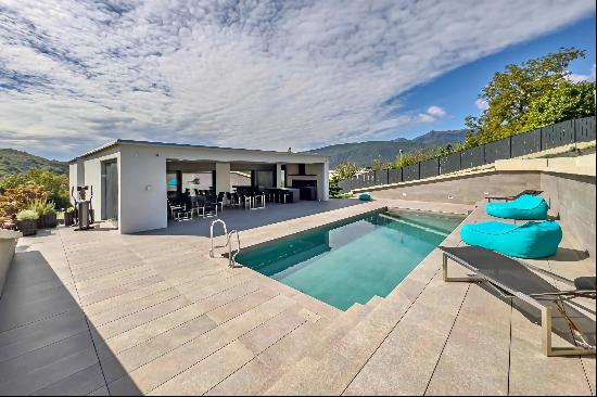 contemporary pool home in a tranquil setting