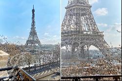 Spectacular views of the Eiffel Tower and teh River Seine