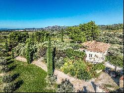 Une propriete sur sa colline bordee de vignes