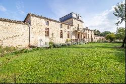 Spectacular chateau with pool and 163 acres of diverse land, one hour to Bordeaux