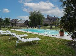 Manor near Angers in a lanscaped park with swimming pool