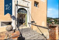 Prestigious frescoed castle with a grand ballroom and tennis court for sale in Loano