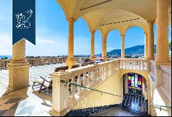 Prestigious frescoed castle with a grand ballroom and tennis court for sale in Loano