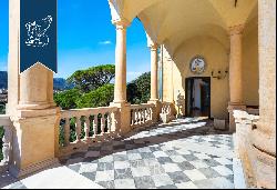 Prestigious frescoed castle with a grand ballroom and tennis court for sale in Loano