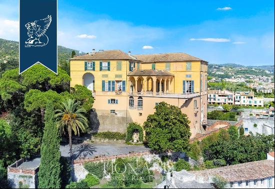 Prestigious frescoed castle with a grand ballroom and tennis court for sale in Loano