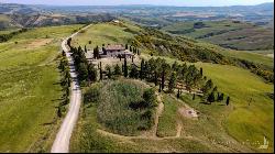 Restored stone country house in Radicofani, Siena