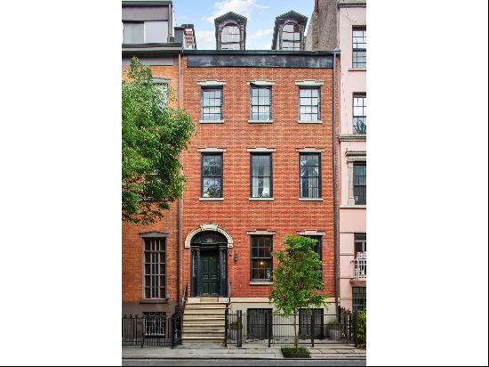 A rare offering on Morton Street: a stunning 25-foot-wide, five-story townhouse with ov