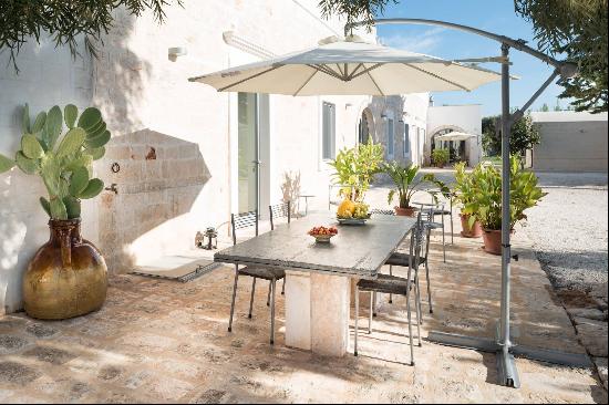 Old farmhouse with olive trees and a swimming pool