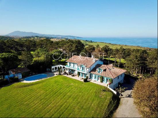 URRUGNE - A SUPERB MANSION COMMMANDING A VIEW OF THE OCEAN AND THE MOUNTAINS