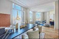 Four bedroom renovated apartment with views of the Eiffel Tower