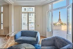 Four bedroom renovated apartment with views of the Eiffel Tower