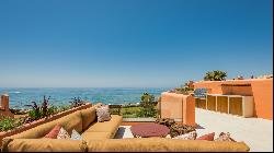 Distinguished front line beach duplex penthouse in La Morera, Marbella East and direct ac