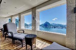 Luxury duplex-penthouse in Aldesago with wonderful Lake Lugano view