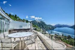 Luxury duplex-penthouse in Aldesago with wonderful Lake Lugano view