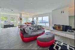 Pool & view of Lake Lugano: modern villa in Lugano-Cureggia for sale