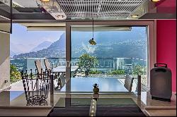 Montagnola: for sale modern apartment with a view on Lake Lugano