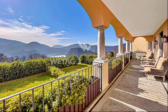 Elegant & majestic apartment in Agra-Collina d'Oro, with lake view, private garden & magn