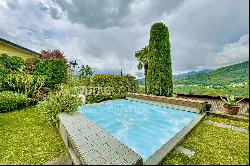 Lugano-Cadro: lovely villa with swimming pool & detached two-room apartment for sale