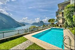 Lugano-Ruvigliana: stunning duplex penthouse with rooftop & breathtaking views of Lake Lu