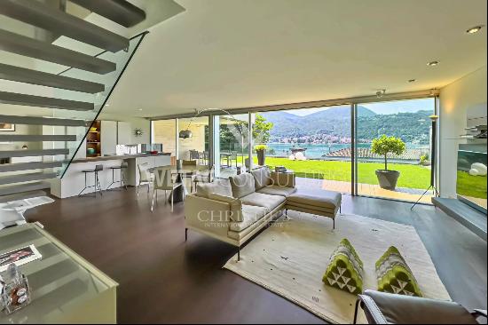 Lugano-Figino: sunny duplex apartment with enchanting view of Lake Lugano & private garde