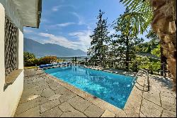 Beautiful Mediterranean villa with panoramic lake view & outdoor pool for sale in Brione 