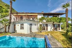 Beautiful Mediterranean villa with panoramic lake view & outdoor pool for sale in Brione 