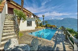 Beautiful Mediterranean villa with panoramic lake view & outdoor pool for sale in Brione 