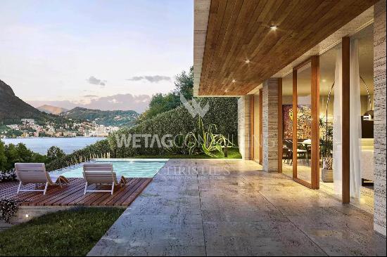 For sale in Montagnola: an elegant villa, soon to be built, offering a breathtaking view 