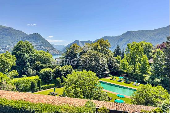 Lugano-Gentilino: elegant penthouse apartment for sale with view of Lake Lugano & surroun