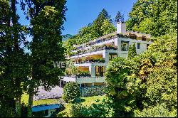 Modern apartment for sale in Ascona with partial view of Lake Maggiore