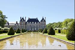 An exceptional listed Louis XIII style chateau set in 40 enclosed hectares with formal Fr