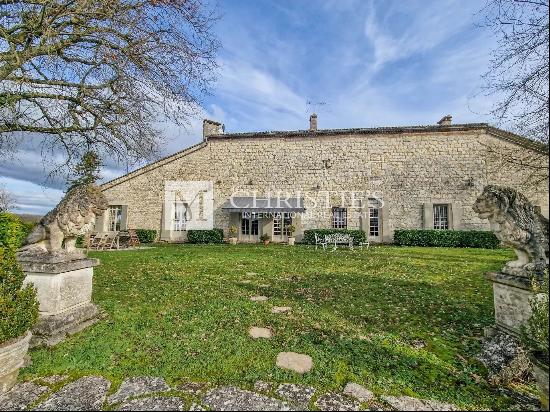 Manoir XVI century, guest house, views, barns, 5 acres,  swimming pool, close to Duras