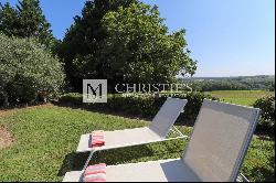 Stunning Farmhouse Estate with Charming Guardian Cottage, Inviting Pool, Tennis Court, an