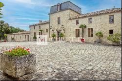 Spectacular chateau with pool and 163 acres of diverse land, one hour to Bordeaux