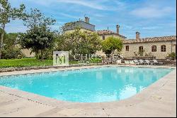 Spectacular chateau with pool and 163 acres of diverse land, one hour to Bordeaux