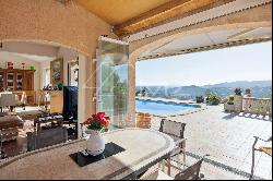 Villa 8p with panoramic view of hills and sea