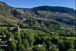 14th century castle with swimming pool and tennis court