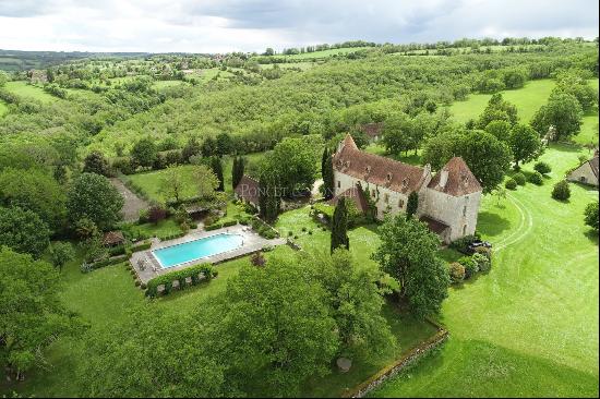 Authentic Quercy Chateau set in 91 hectares of land in the heart of the Lot!