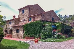 TUSCANY: LUXURY VILLA WITH PANORAMIC VIEW AND TENNIS COURT FOR SALE, AREZZO, POOL, OLIVE 